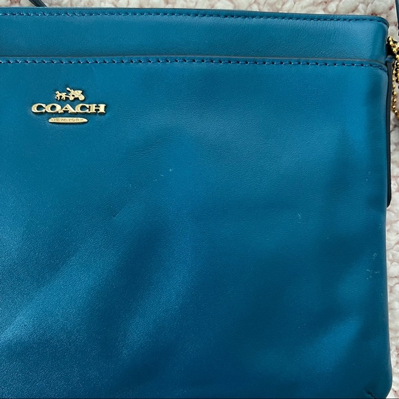 NWT Teal Coach Smooth Leather Swingback Crossbody Bag - Picture 5 of 8